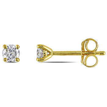 Bông tai Amour 14K Yellow Gold 1/4 Ct Tdw Diamond Martini Solitaire Stud Earrings