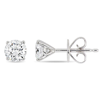 Bông tai Amour 14K White Gold 4/5 Ct Tdw Diamond Martini Solitaire Stud Earrings (Gia Certified)