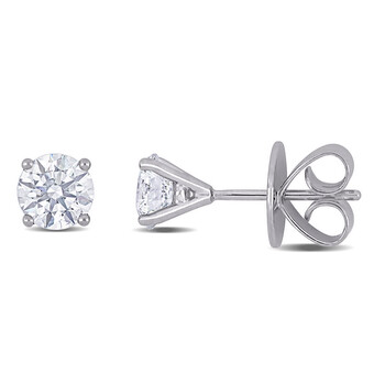 Bông tai Amour 18K White Gold 1 2/5 Ct Tdw Diamond Solitaire Stud Earrings (Gia Certified)