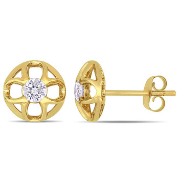 Bông tai Amour 10K Yellow Gold 1/3 Ct Tdw Diamond Stud Earrings