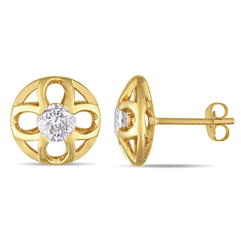 Bông tai Amour 10K Yellow Gold 1 Ct Tdw Diamond Stud Earrings