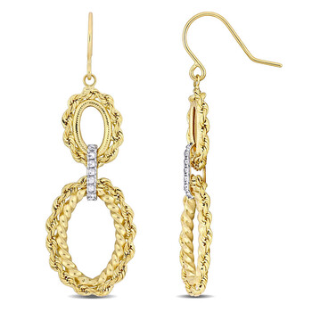 Amour 14K Yellow Gold Drop Earrings 2 Bông tai Amour 14K Yellow Gold Drop Earrings