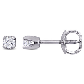Amour 14K White Gold 1/10 Ct Tdw Diamond Stud Earrings 2 Bông tai Amour 14K White Gold 1/10 Ct Tdw Diamond Stud Earrings