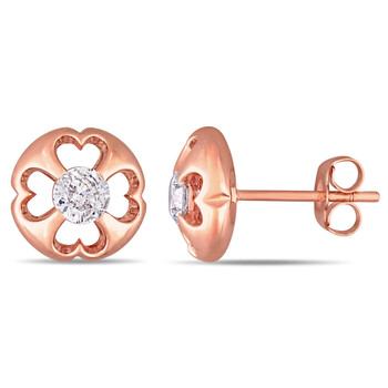 Bông tai Amour 10K Rose Gold 1/2 Ct Tdw Diamond Stud Earrings