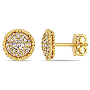 Bông tai Amour 14K Yellow Gold 1/3 Ct Tdw Diamond Stud Earrings
