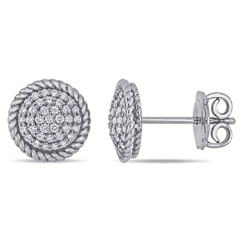 Bông tai Amour 14K White Gold 1/3 Ct Tdw Diamond Stud Earrings