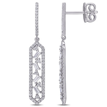 Bông tai Amour 14K White Gold 5/8 Ct Tdw Diamond Drop Earrings