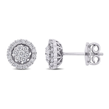 Bông tai Amour 14K White Gold 1/2 Ct Tdw Diamond Stud Earrings