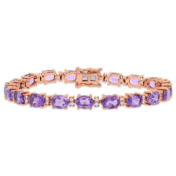 Amour Rose Plated Silver 14 3/5 Ct Tgw Amethyst And White Sapphire Bracelet 2 Vòng tay Amour Rose Plated Silver 14 3/5 Ct Tgw Amethyst And White Sapphire Bracelet chính hãng