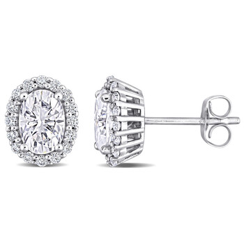 Amour Ladies 10K White Gold 2.33 Ct Oval Cut White Moissanite Stud Earrings 2 Bông tai Amour Ladies 10K White Gold 2.33 Ct Oval Cut White Moissanite Stud Earrings