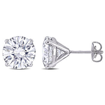Bông tai Amour Ladies 14K White Gold 5 Ct Round Cut White Moissanite Stud Earrings