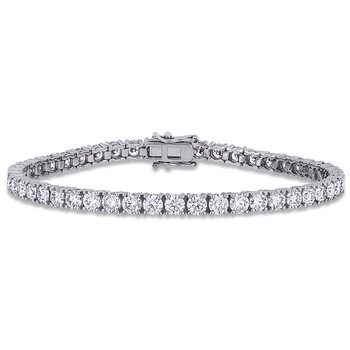 Vòng tay Amour Ladies 14K White Gold 8.25 Ct Round Cut White Moissanite Link Bracelet chính hãng