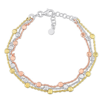Vòng tay Amour Multi-Strand Bracelet In 3-Tone 18K Gold Plated Sterling Silver chính hãng