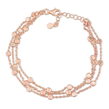 Vòng tay Amour Multi-Strand Chain Bracelet In 18K Rose Gold Plated Sterling Silver chính hãng