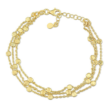 Vòng tay Amour Multi-Strand Chain Bracelet In 18K Yellow Gold Plated Sterling Silver chính hãng