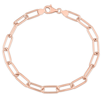 Vòng tay Amour Oval Link Bracelet In 18K Rose Gold Plated Sterling Silver chính hãng