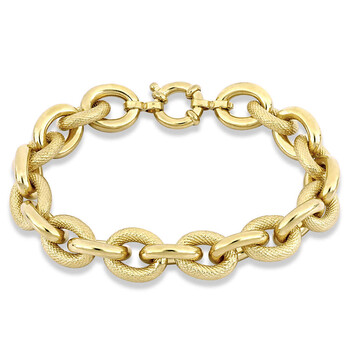Vòng tay Amour Oval Link Bracelet In Yellow Plated Sterling Silver chính hãng