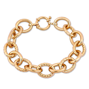 Vòng tay Amour Oval Link Bracelet In Yellow Plated Sterling Silver chính hãng