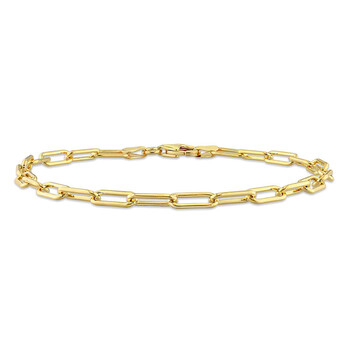Vòng tay Amour Polished Paperclip Chain Bracelet In 18K Yellow Gold Plated Sterling Silver chính hãng