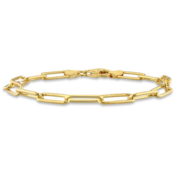 Vòng tay Amour Polished Paperclip Chain Bracelet In 18K Yellow Gold Plated Sterling Silver chính hãng