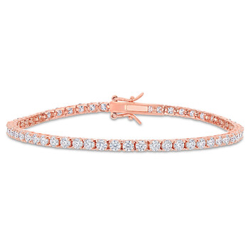 Vòng tay Amour Rose Plated Silver 5 3/5 Ct Tgw Created White Moissanite Tennis Bracelet chính hãng