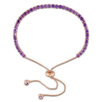 Vòng tay Amour Rose Silver 2.84 Ct Tgw Amethyst Tassel Bolo Bracelet chính hãng