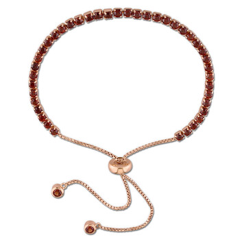 Amour Rose Silver 3 3/4 Ct Tgw Garnet Tassel Bolo Bracelet 1 Vòng tay Amour Rose Silver 3 3/4 Ct Tgw Garnet Tassel Bolo Bracelet chính hãng