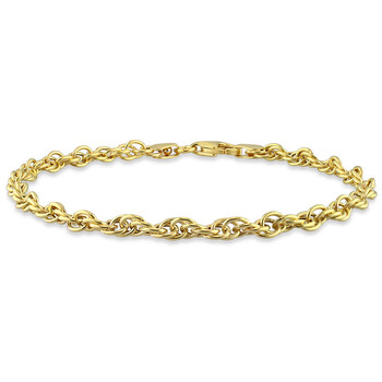 Vòng tay Amour Singapore Chain Bracelet In 18K Yellow Gold Plated Sterling Silver chính hãng