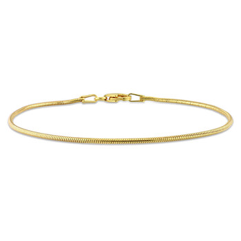 Vòng tay Amour Snake Chain Bracelet In Yellow Plated Sterling Silver chính hãng