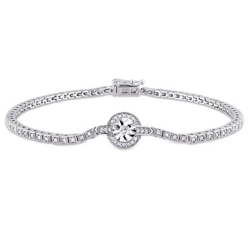 Vòng tay Amour Sterling Silver 1/2 Ct Tdw Diamond Tennis Bracelet chính hãng