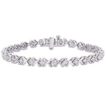 Vòng tay Amour Sterling Silver 1 3/4 Ct Tgw Created White Moissanite Tennis Bracelet chính hãng