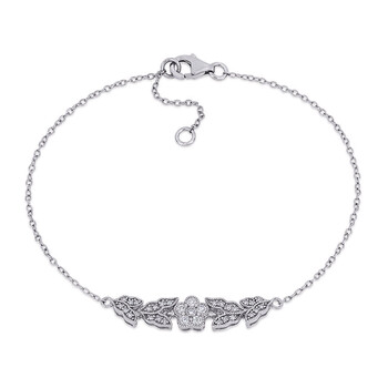 Vòng tay Amour Sterling Silver 1/4 Ct Tdw Diamond Bracelet With Chain chính hãng