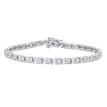 Vòng tay Amour Sterling Silver 1 Ct Tw Diamond Tennis Bracelet chính hãng