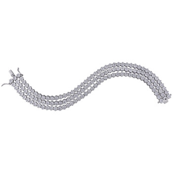 Vòng tay Amour Sterling Silver 16.02 Ct Tgw Cubic Zirconia Three Row Bracelet chính hãng