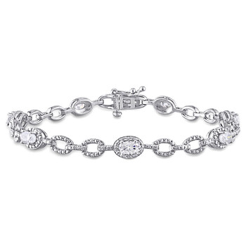 Vòng tay Amour Sterling Silver 2 1/10 Ct Tgw Created White Moissanite Link Bracelet chính hãng