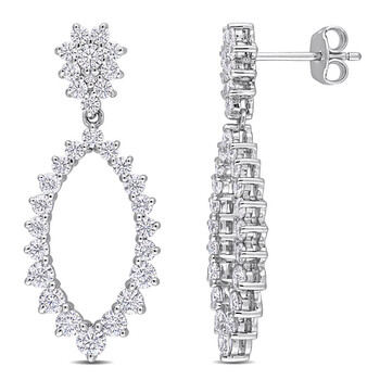 Bông tai Amour Sterling Silver 2 1/4 Ct Dew Created Moissanite Dangle Drop Earrings