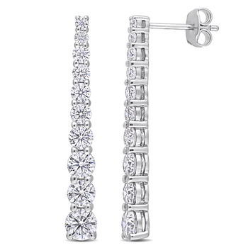 Bông tai Amour Sterling Silver 2 3/4 Ct Dew Created Moissanite Journey Earrings