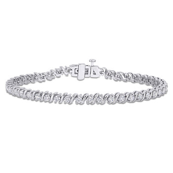 Vòng tay Amour Sterling Silver 2 4/5 Ct Tgw Created White Moissanite Tennis Bracelet chính hãng
