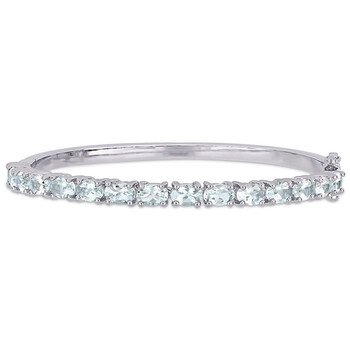 Vòng tay Amour Sterling Silver 6 1/3 Ct Tgw Aquamarine Bangle chính hãng