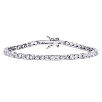 Vòng tay Amour Sterling Silver 8 1/4 Ct Tgw Created White Sapphire Tennis Bracelet chính hãng