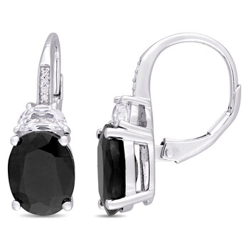 Bông tai Amour Sterling Silver 8 Ct Tgw Black Sapphire