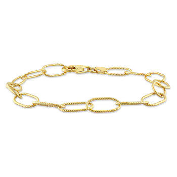 Vòng tay Amour Twisted Rolo Chain Bracelet In 18K Yellow Gold Plated Sterling Silver chính hãng