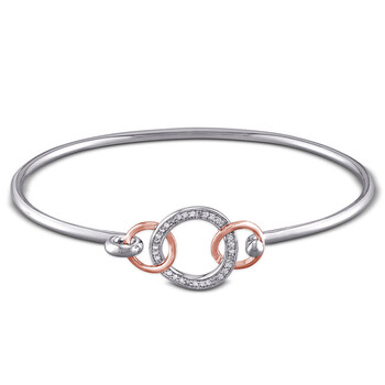 Vòng tay Amour Two-Tone Silver 1/10 Ct Tdw Diamond Bangle chính hãng