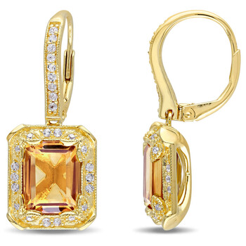 Bông tai Amour Gold Plated Sterling Silver 6 3/5 Ct Tgw Citrine