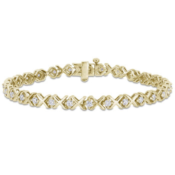 Amour Yellow Silver 1 3/4 Ct Tgw Created White Moissanite Tennis Bracelet 2 Vòng tay Amour Yellow Silver 1 3/4 Ct Tgw Created White Moissanite Tennis Bracelet chính hãng