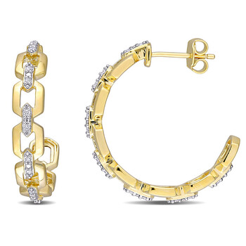 Bông tai Amour Yellow Silver 1/7 Ct Tdw Diamond Stud Earrings