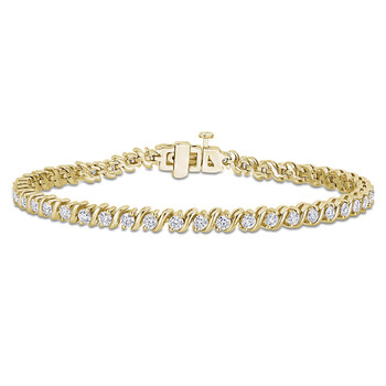 Vòng tay Amour Yellow Silver 2 4/5 Ct Tgw Created White Moissanite Tennis Bracelet chính hãng