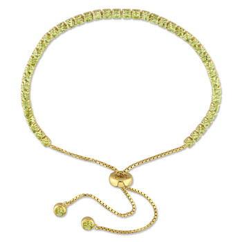 Vòng tay Amour Yellow Silver 3 1/4 Ct Tgw Peridot Tassel Bolo Bracelet chính hãng