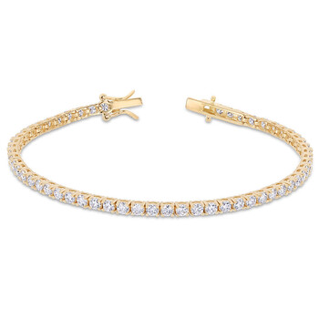 Vòng tay Amour Yellow Silver 5 3/5 Ct Tgw Created White Moissanite Tennis Bracelet chính hãng