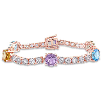 Amour Rose Gold Plated Silver 20 3/4 Ct Tgw Gemstone Tennis Bracelet 1 Vòng tay Amour Rose Gold Plated Silver 20 3/4 Ct Tgw Gemstone Tennis Bracelet chính hãng